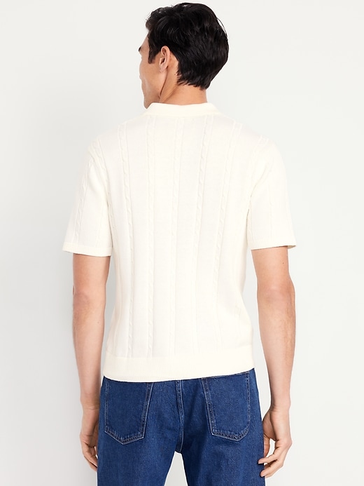 Image number 2 showing, Short-Sleeve Cable-Knit Polo