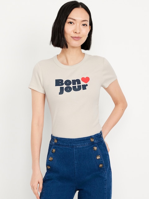 Snug Graphic T-Shirt - Bonjour