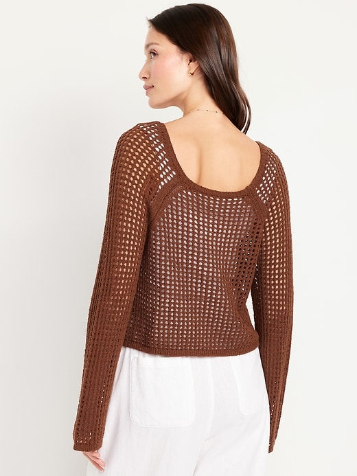 Image number 2 showing, Open-Stitch Bouclé Sweater