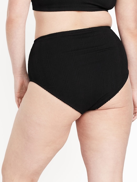 Image number 6 showing, High-Waisted Ribbed Bikini Swim Bottoms