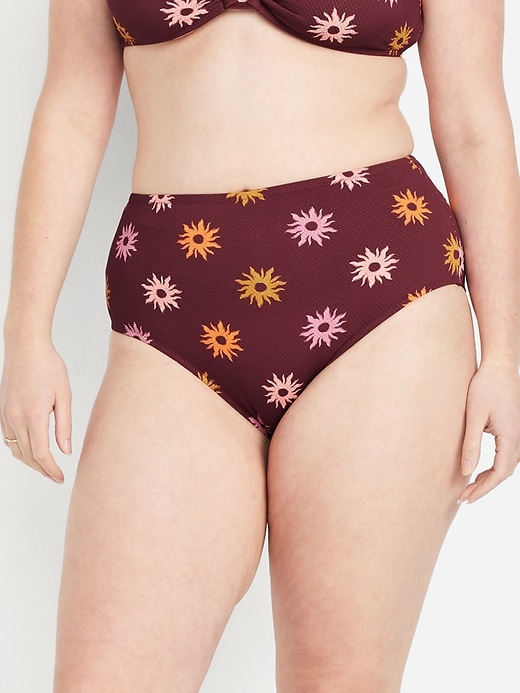 Image number 5 showing, High-Waisted Textured Bikini Swim Bottoms