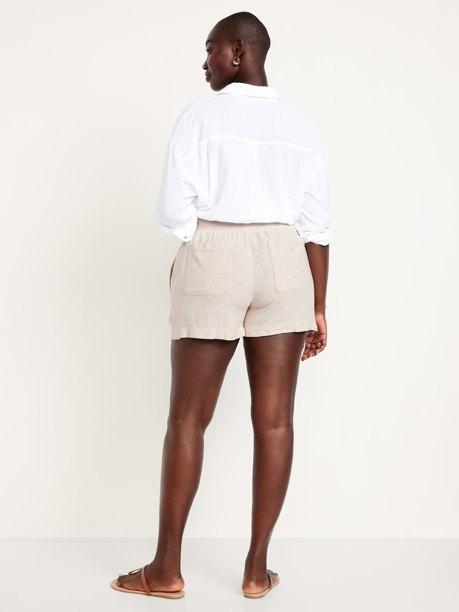 Unisex Pull-On Shorts - Triple-Stitched Elastic Waist With Side Pockets, Knee-Length