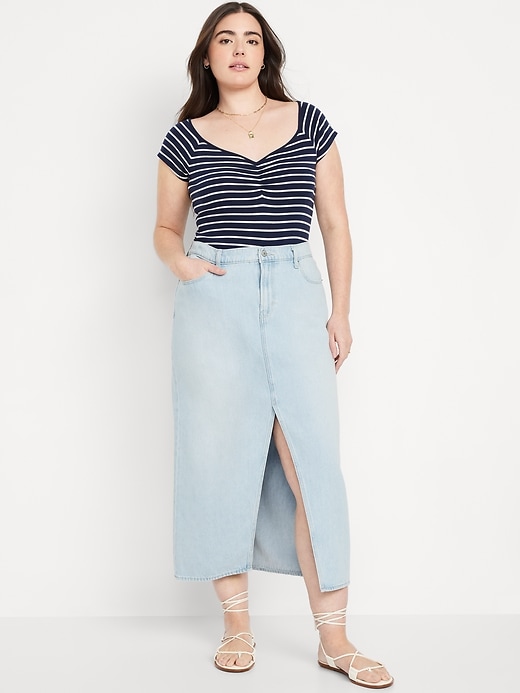 Image number 5 showing, Mid-Rise Jean Maxi Skirt