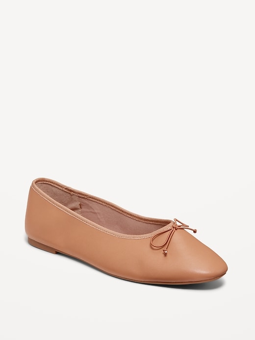 Image number 1 showing, Faux-Leather Ballet Flats