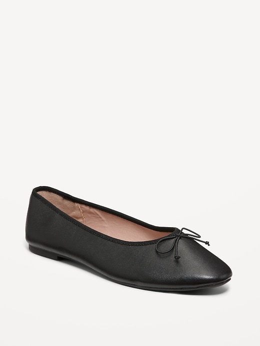 Image number 1 showing, Faux-Leather Ballet Flats