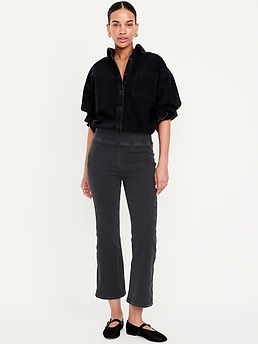 High-Waisted Weekender Pull-On Crop Flare Jeans - image 3