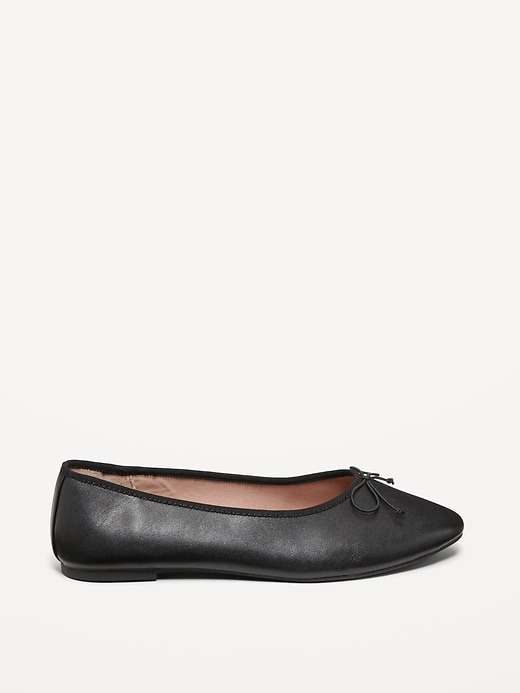 Image number 3 showing, Faux-Leather Ballet Flats