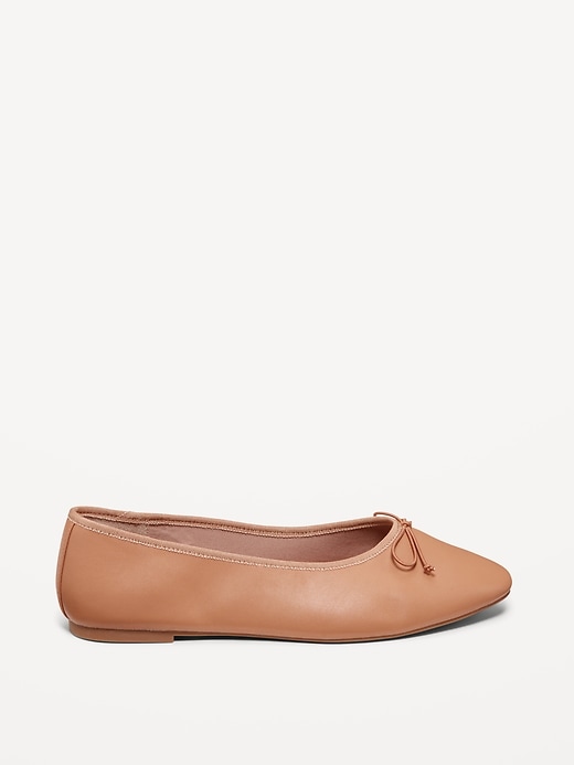 Image number 3 showing, Faux-Leather Ballet Flats