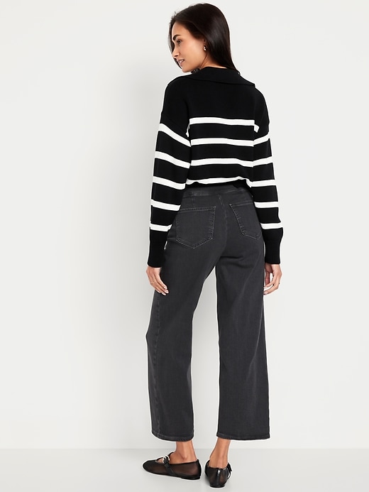 Image number 8 showing, High-Waisted Weekender Pull-On Crop Wide-Leg Jeans