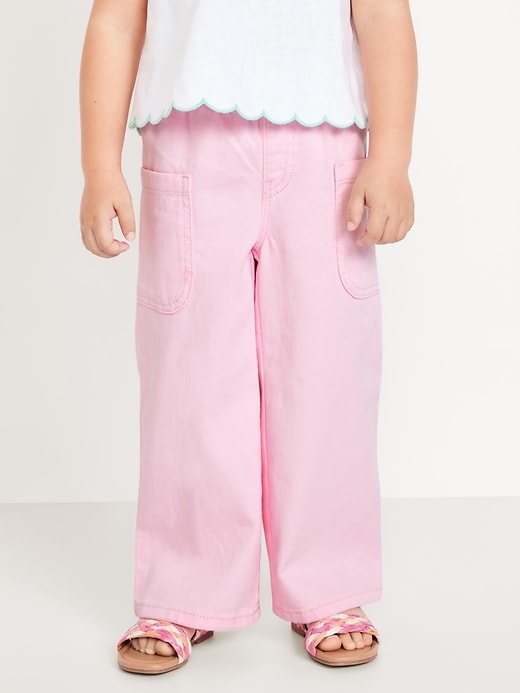 View large product image 1 of 3. High-Waisted Baggy Wide-Leg Pull-On Pants for Toddler Girls