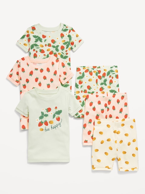 Snug-Fit Graphic Pajama 6-Piece Set for Toddler & Baby - Wild Strawberry