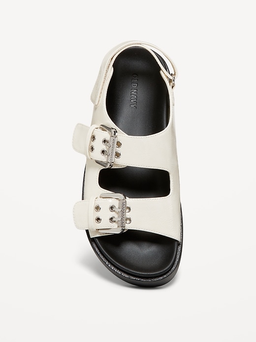 Image number 2 showing, Faux-Leather Chunky Buckle Sandals