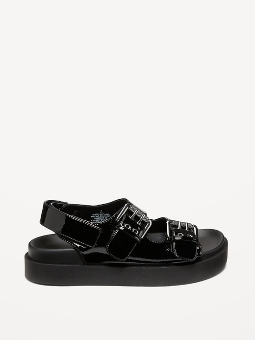 Image number 6 showing, Faux-Leather Chunky Buckle Sandals