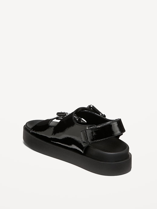 Image number 4 showing, Faux-Leather Chunky Buckle Sandals