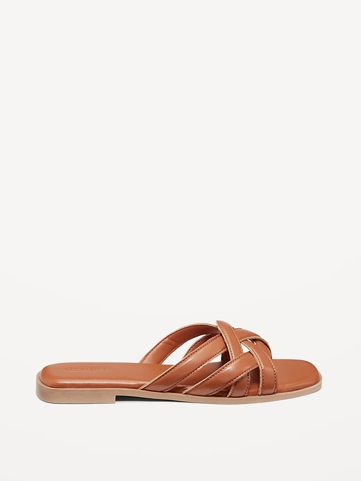 Image number 8 showing, Faux-Leather Woven Strap Sandals