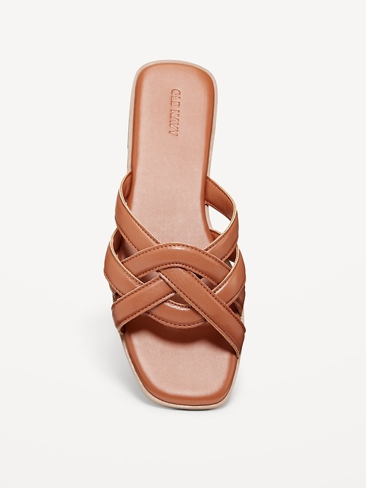 Image number 7 showing, Faux-Leather Woven Strap Sandals