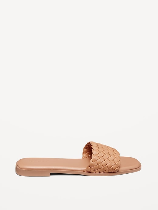 Image number 3 showing, Faux-Leather Woven Slide Sandal