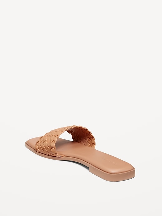 Image number 4 showing, Faux-Leather Woven Slide Sandal