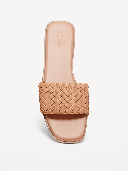 Image number 2 showing, Faux-Leather Woven Slide Sandal