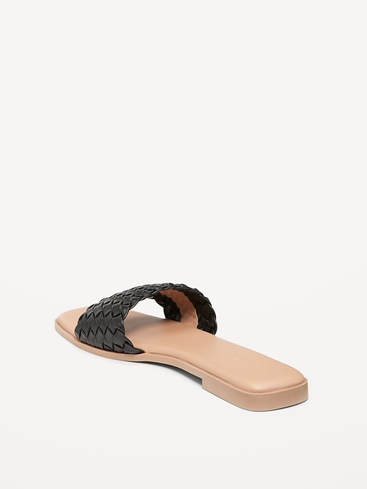 Image number 7 showing, Faux-Leather Woven Slide Sandal