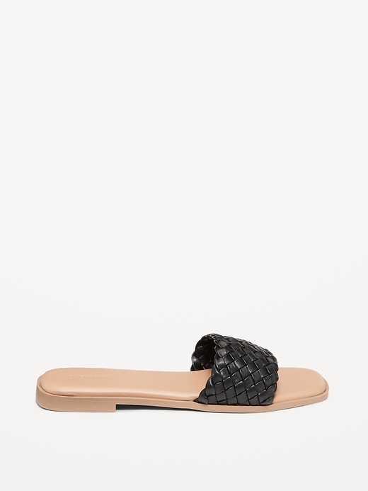 Image number 6 showing, Faux-Leather Woven Slide Sandal