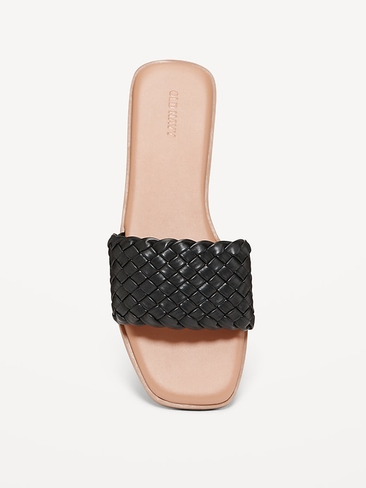 Image number 5 showing, Faux-Leather Woven Slide Sandal