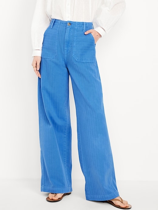 Image number 2 showing, High-Waisted Baggy Wide-Leg Jeans