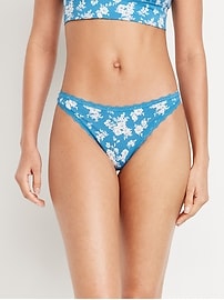Image number 1 showing, Mid-Rise Everday Cotton Thong