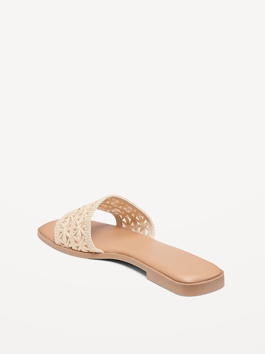 Image number 4 showing, Floral Raffia Slide Sandals