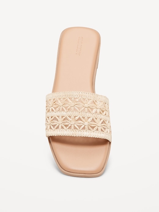 Image number 5 showing, Floral Raffia Slide Sandals