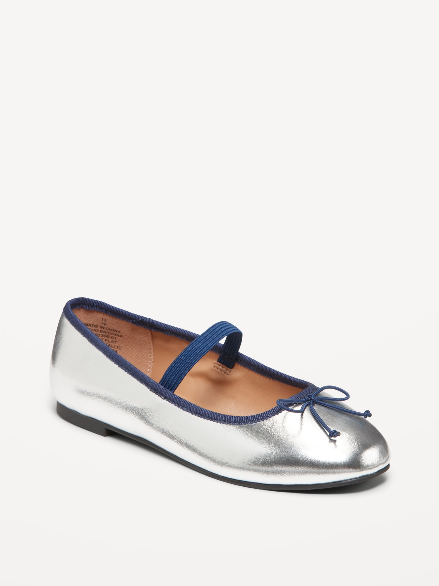 Shiny Metallic Ballet Flats for Girls