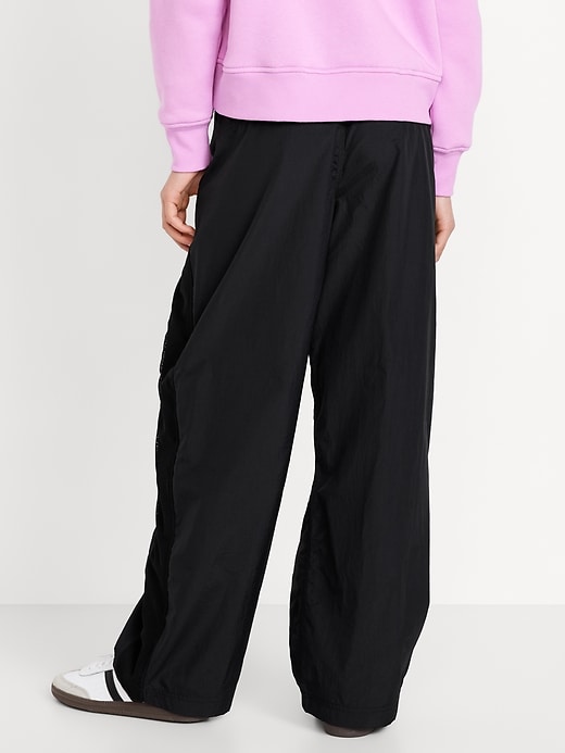 View large product image 2 of 3. High-Waisted Crinkle Wide-Leg Pants for Girls