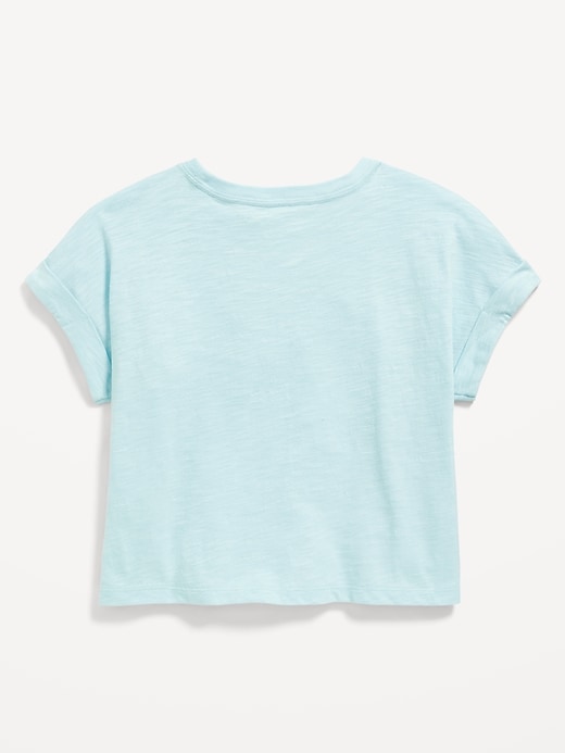 Image number 3 showing, Short-Sleeve Slub-Knit Pocket T-Shirt for Girls