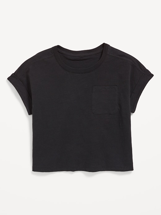 Image number 3 showing, Short-Sleeve Slub-Knit Pocket T-Shirt for Girls