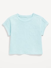 Image number 2 showing, Short-Sleeve Slub-Knit Pocket T-Shirt for Girls