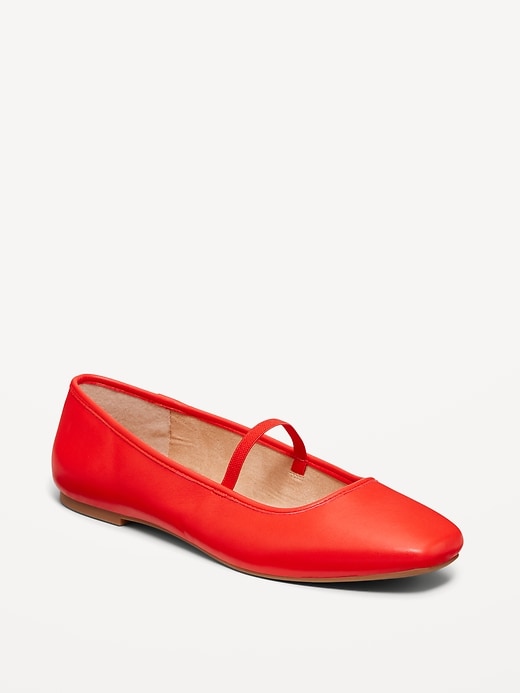 Image number 1 showing, Mary Jane Square-Toe Ballet Flats