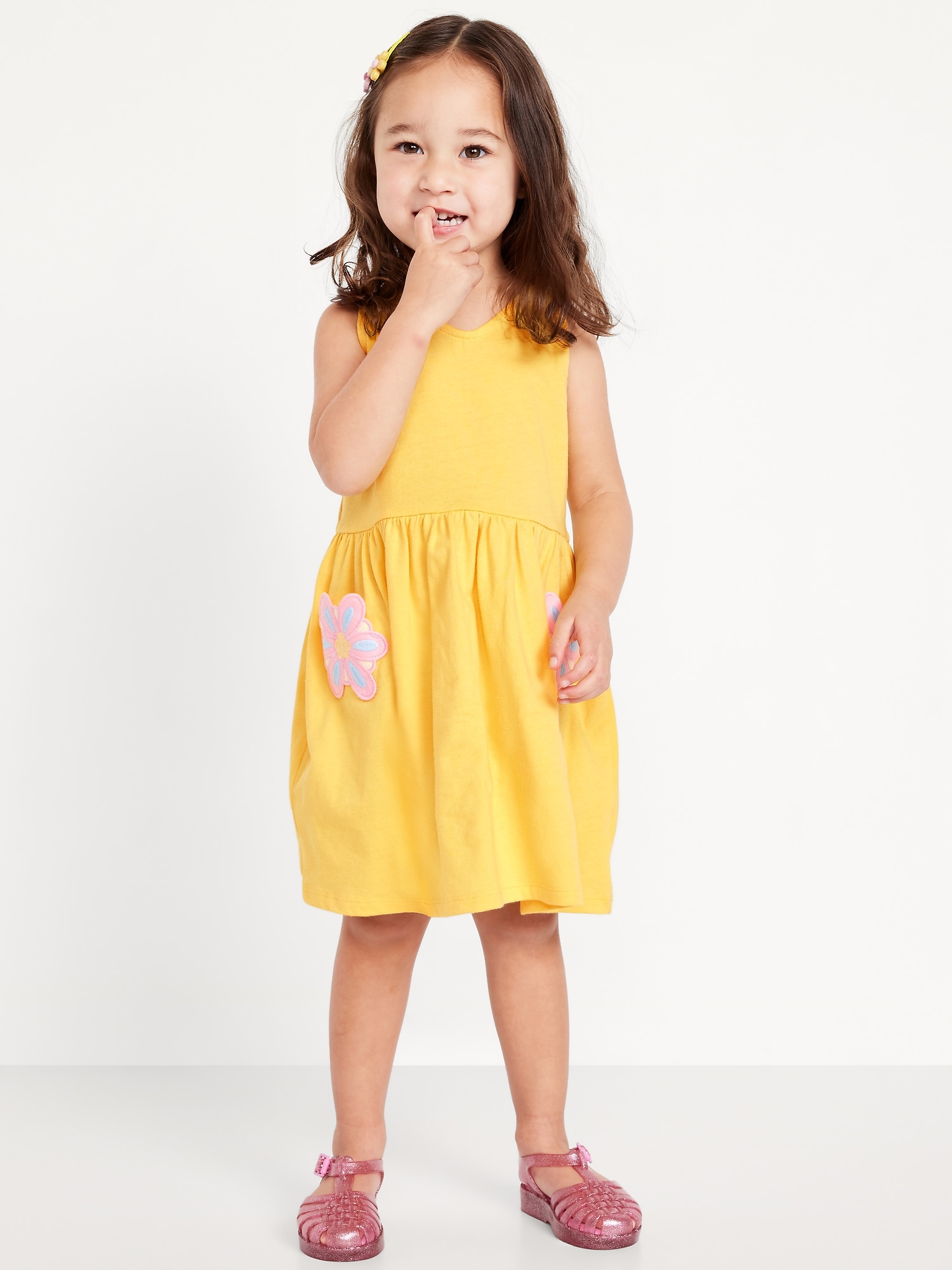 Sleeveless Applique Fit and Flare Dress for Toddler Girls