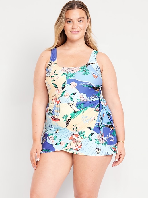 Image number 7 showing, Matte Side-Tie Swim Dress