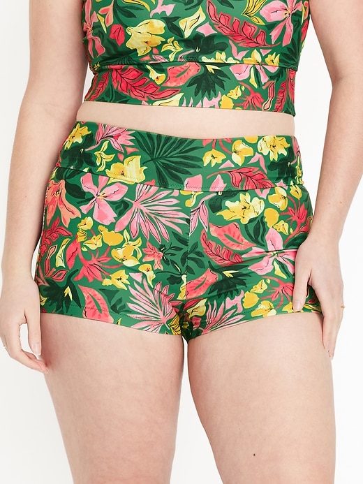 Image number 5 showing, High-Waisted Matte Swim Shorts -- 2-inch inseam