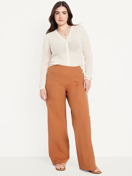 Image number 4 showing, High-Waisted Pull-On Pixie Wide-Leg Pants