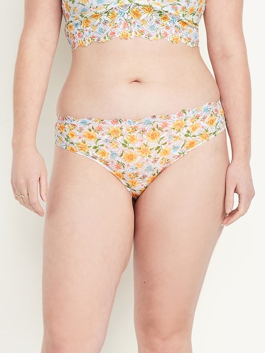 Image number 5 showing, Mid-Rise Lace Bikini Underwear