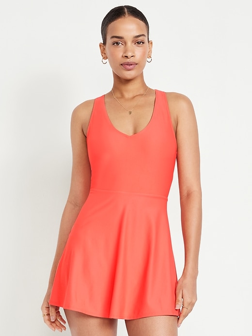 Image number 1 showing, V-Neck Swim Dress