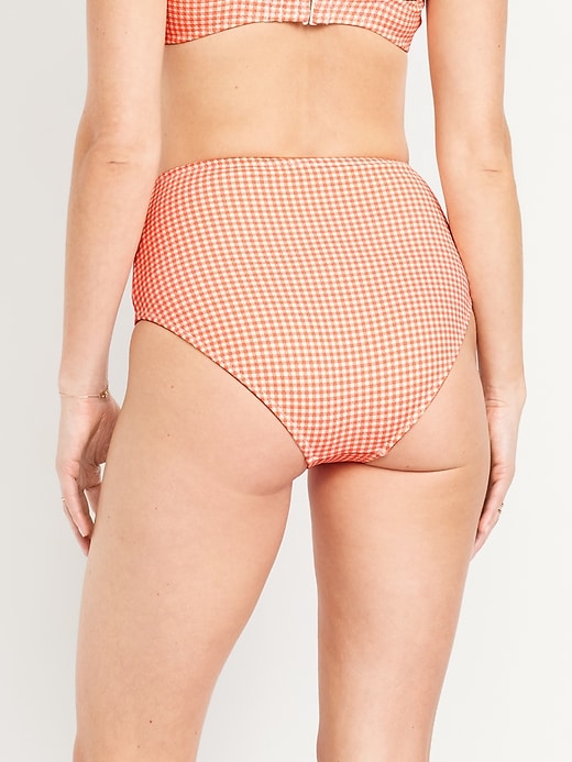 Image number 2 showing, High-Waisted Textured Bikini Swim Bottoms