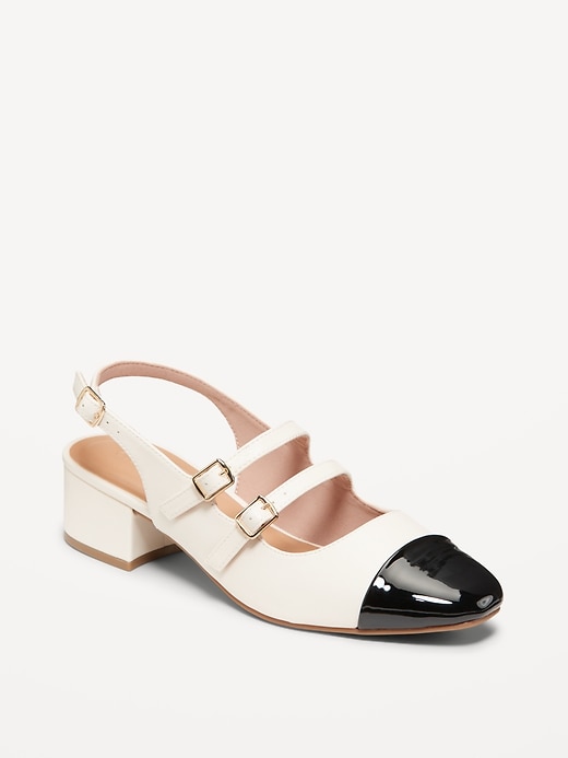 Image number 1 showing, Two-Tone Slingback Heels