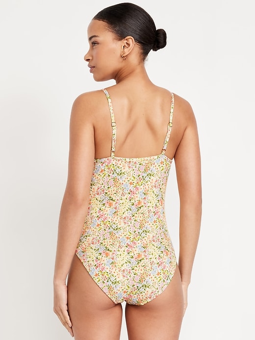 Image number 2 showing, Textured One-Piece Balconette Swimsuit