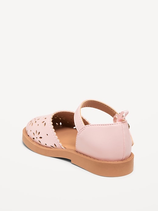 View large product image 2 of 2. Chunky Perforated Ballet Sandals for Toddler Girls