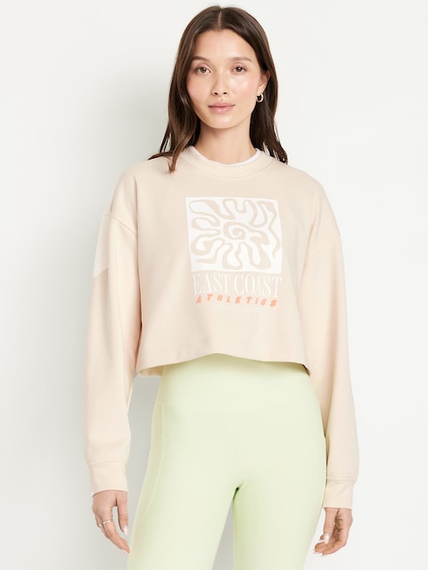 Dynamic Fleece Oversized Crop Sweatshirt - Howlite