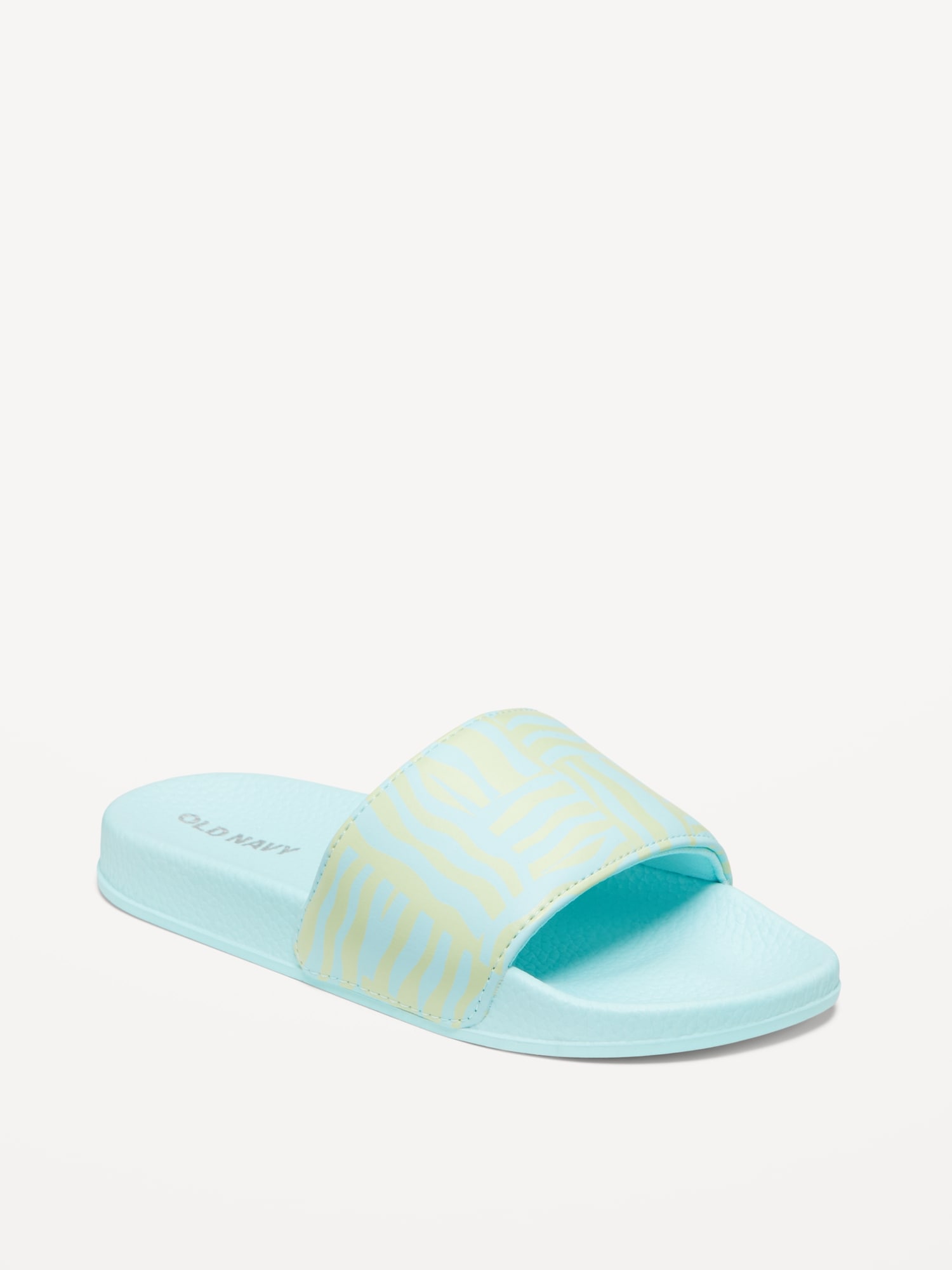 Printed Faux-Leather Pool Slide Sandals for Girls