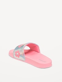 View large product image 4 of 4. Printed Faux-Leather Pool Slide Sandals for Girls