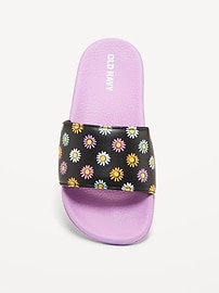 Image number 2 showing, Printed Faux-Leather Pool Slide Sandals for Girls